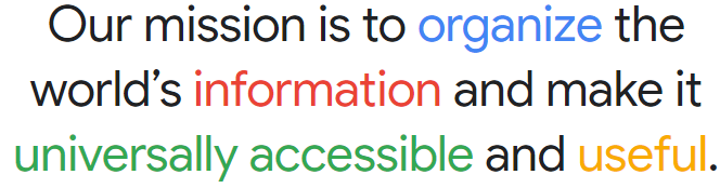 Google Hauptmission